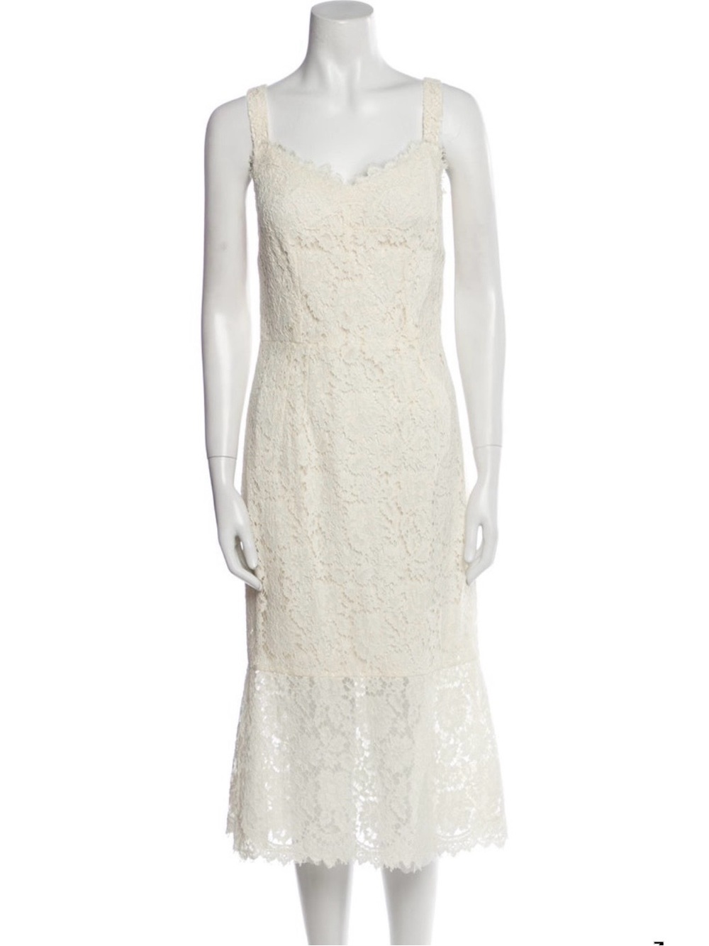 Dolce & Gabbana Ivory Lace Midi Dress